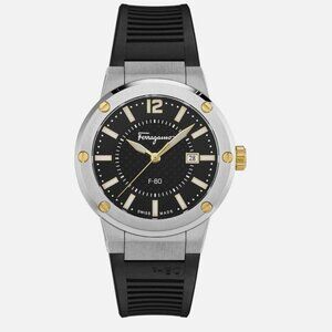 Sale! Ferragamo Mens Stainless Steel 44mm Strap Fashion Watch